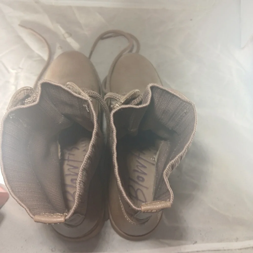 Blowfish Malibu B138 Mens Tan Lace Up Knit Combat Boots Lug‎ Sole Size 7.5